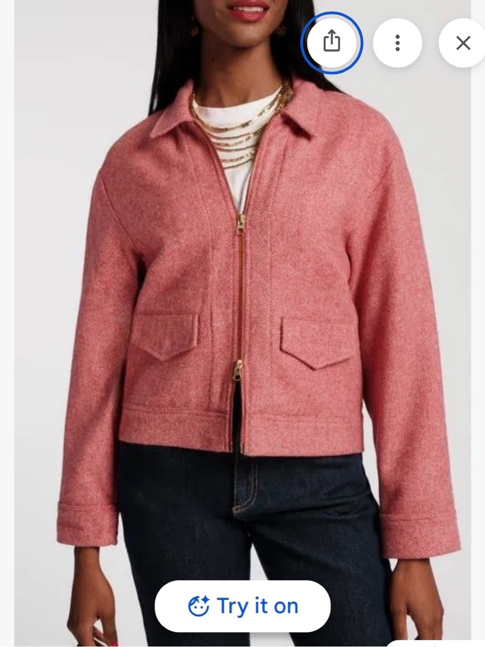 Frances Valentine Pink Herringbone Raffi Jacket (size 2X)